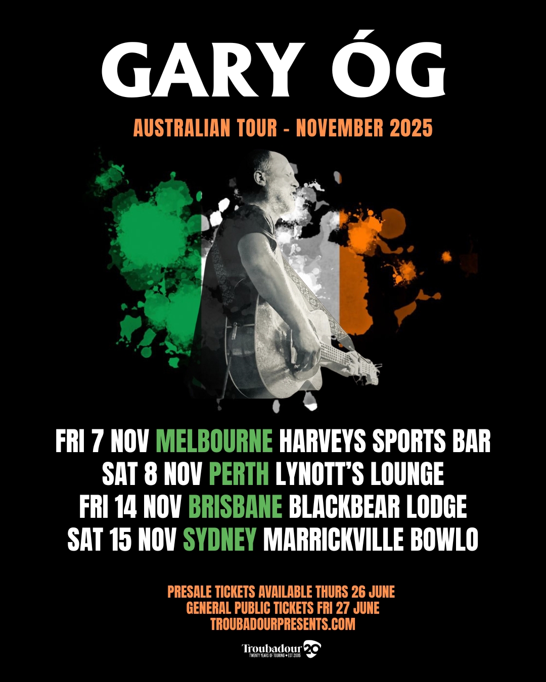 Gary Og - Aus Nov Tour 2025 - 4x5 PRESALE Gary Og - Aus Nov Tour 2025 - 4x5 PRESALE